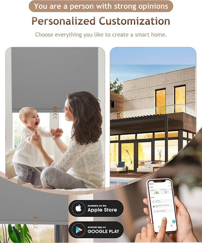 Kincmo Motorized Blinds with Remote, 100% Blackout Motorized Roller Shades Work - Image 2