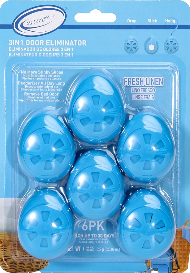 Air Jungles Shoe Deodorizer Balls 6 Ct, Fresh Linen Scent, Odor Remover Balls by AirJungles