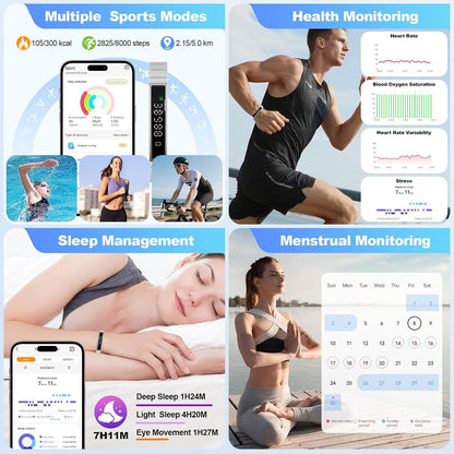 smart bracelet for women & men, health activity shown in use