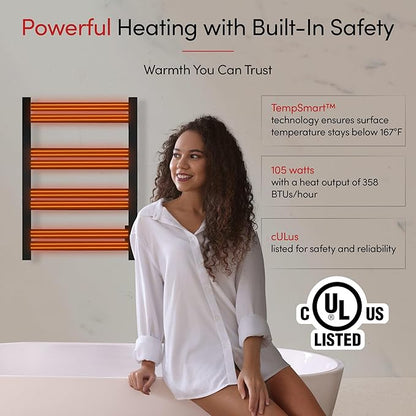 WarmlyYours Heated Towel Warmer Rack, Integrated On/Off Switch - Image 2