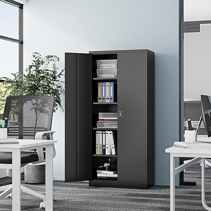 Metal Storage Cabinet-72” Black Tall Steel File Cabinets - Image 7