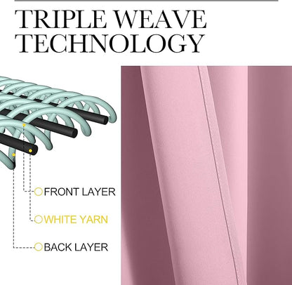 NICETOWN RV Blackout Curtains for Camper Windows, Rouge Pink, Kitchen Curtains - Image 3