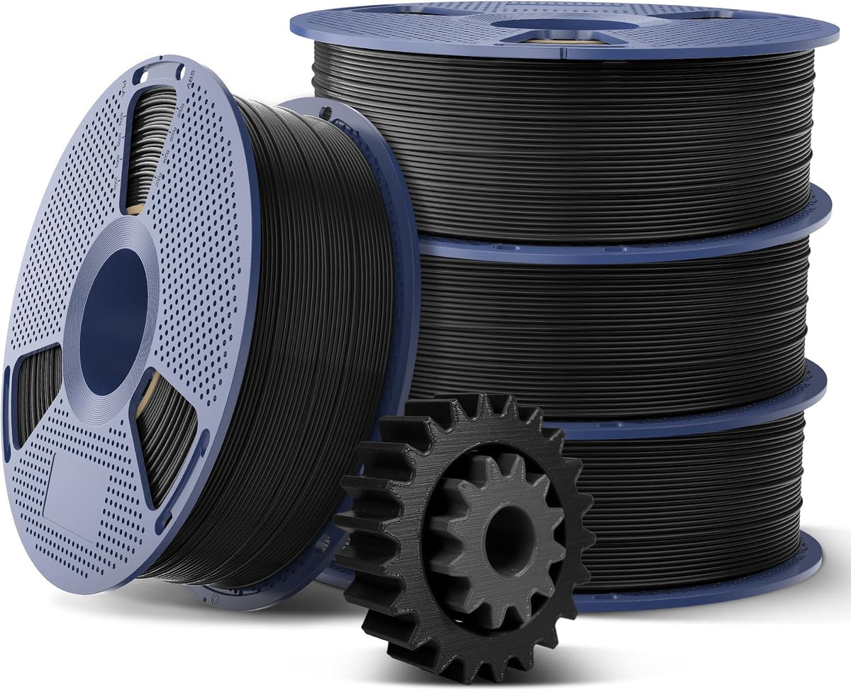 SUNLU 4KG High Speed ABS Filament, 1KG Spool, (4xBlack)