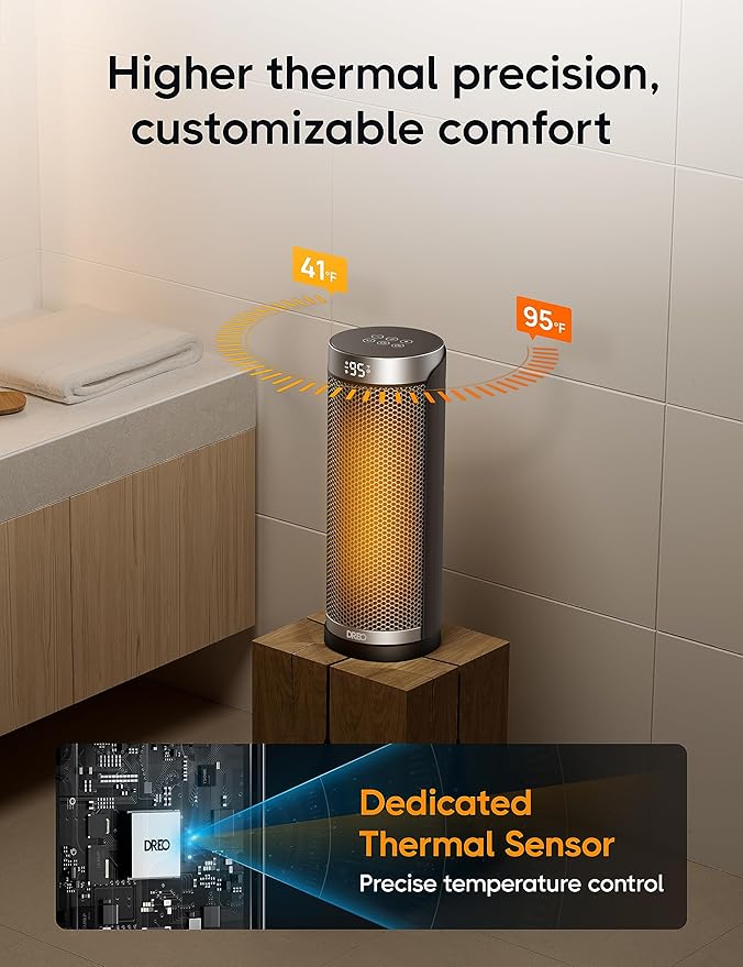 DREO Space Heater for Bathroom and Indoor, 70°Oscillating, 5 Modes, Remote for - Image 6