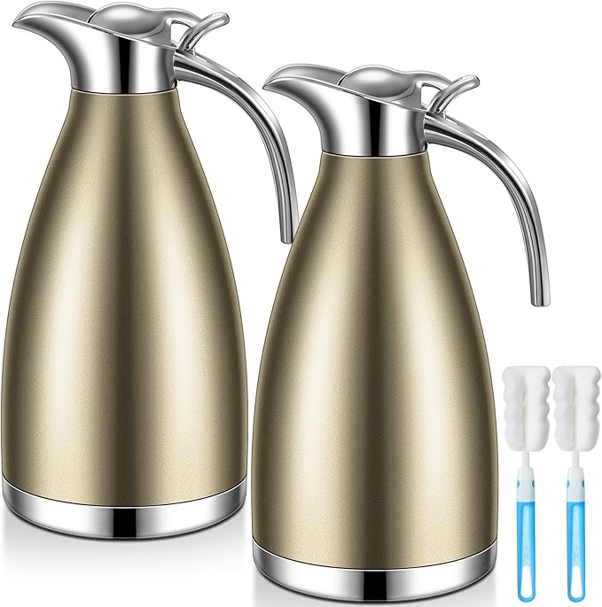Uiifan 2 Pcs 68 oz Thermal Coffee Carafe Insulated Stainless Steel Coffee Carafe by Uiifan