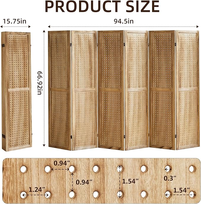 Aleesing 6 Panel Pegboard Display - Image 2