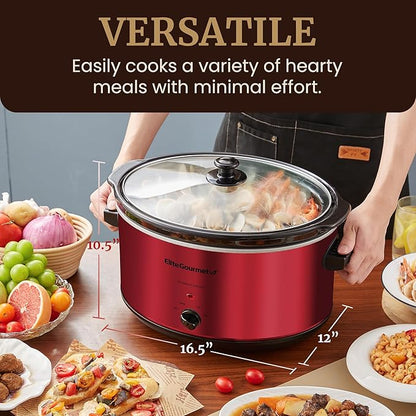 Elite Gourmet MST-900RXT# Electric Ceramic XL Jumbo Slow Cooker, Adjustable Temp - Image 7