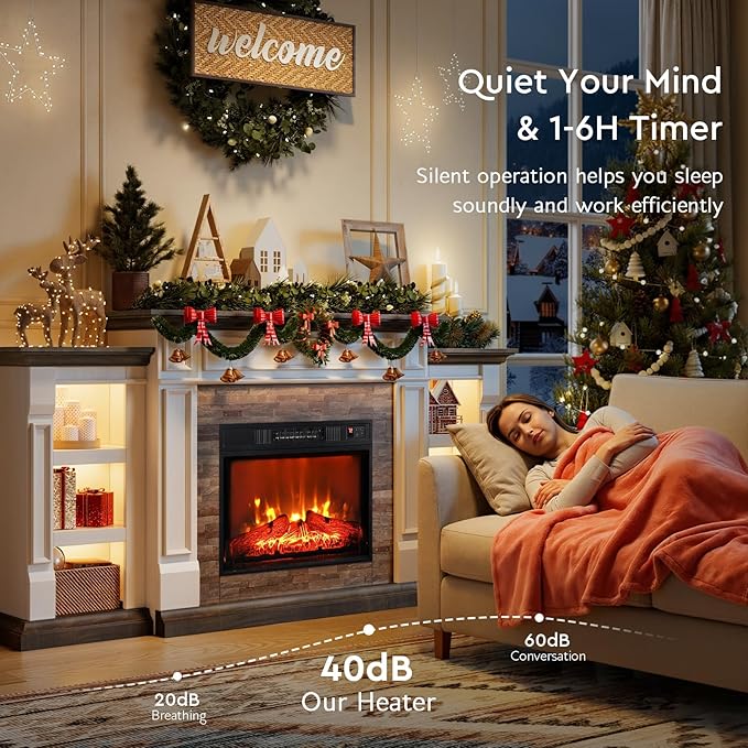 72" Electric Fireplace with Mantel, Fireplace TV Stand - Image 6