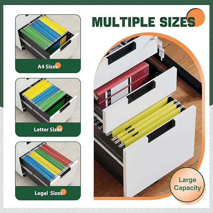Letaya 3 Drawer Mobile File Cabinet - Image 8