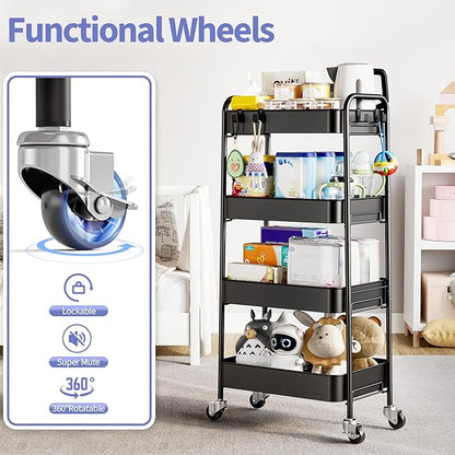 TOOLF 4-Tier Metal Rolling Cart - Image 4