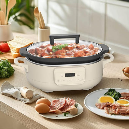 MAGNIFIQUE 6 Quart Programmable Slow Cooker Removable Healthy Nonstick Pot - Image 2