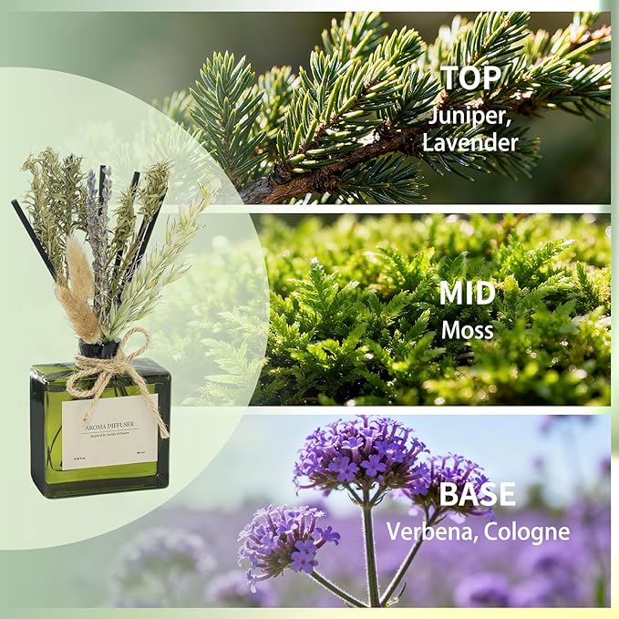 Reed Diffuser, 6.09 oz French Juniper Lavender Scent Diffuser - Image 2