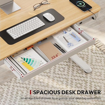 SANODESK Standing Desk with Drawer, Electric Height Adjustable Home Office Desk - Image 4