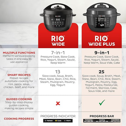 Instant Pot RIO Wide Plus, 9-in-1 Electric Pressure Cooker, 35% Larger Cooking - Image 3