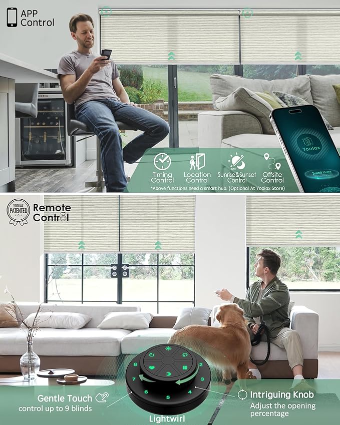Yoolax Motorized Blinds with Remote, Smart Blinds - Image 3