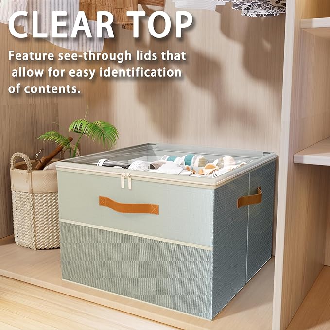 Shoe Organizer for Closet, 2 Pack Foldable Shoe Storage Organizer Box Bin - Image 4