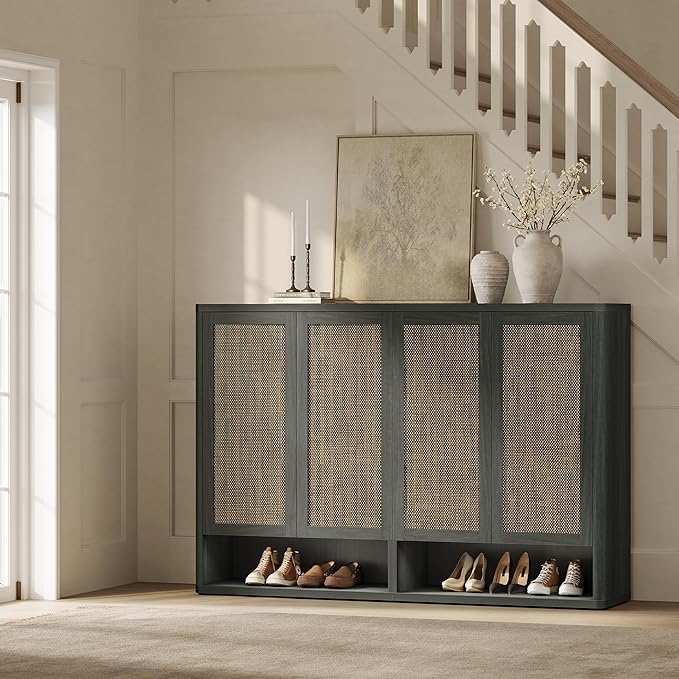 SICOTAS Rattan Shoe Storage Cabinet - Image 8