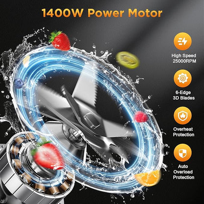 Smoothie Blender, 1400 Watt Powerful Countertop Blenders - Image 3
