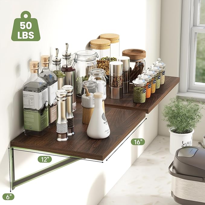 Heimlove 12 Inch Deep Floating Shelves - Image 4