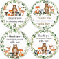 80 Woodland Thank You Favor Stickers, 2" Forest Animals Baby Shower Sticker | Woodland Baby Shower Party Decorations