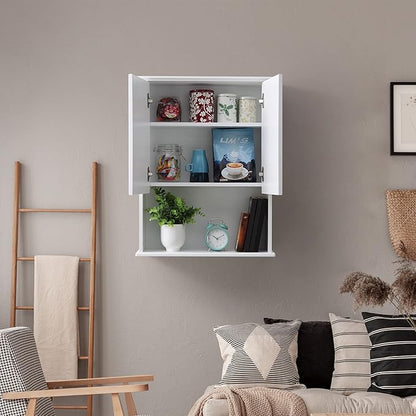 Bathroom Wall Cabinet Wooden Medicine Cabinet Buffering Hinge MDF Material Over - Image 3