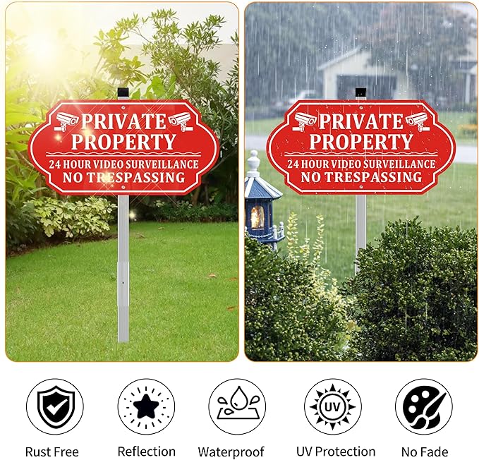 No Trespassing Signs Private Property, Video Surveillance Sign, No Trespassing - Image 5