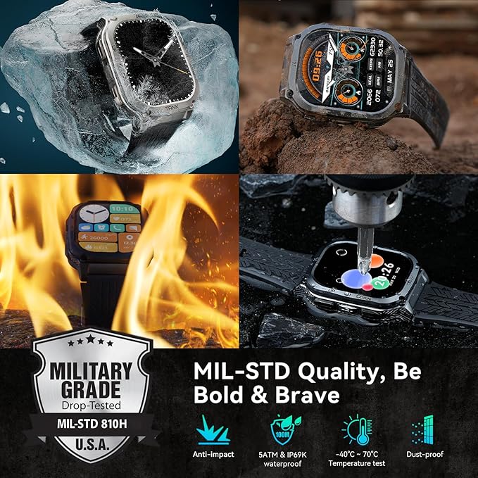 AMAZTIM Smart Watch, 60 Days Extra-Long Battery, 50M Waterproof, Rugged - Image 2
