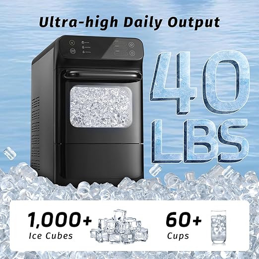 Nugget Ice Maker, 40 lbs/24H Soft & Chewable Nugget Ice Machine - Image 2