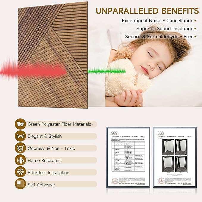 Autorific Acoustic Wall Panels, 6 Pack Total Size 72 x 48 Inches, Self-Adhesive - Image 3