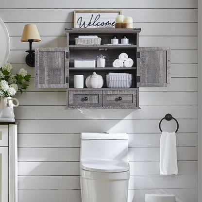 ACCOHOHO Bathroom Wall Cabinet, Farmhouse Medicine Cabinet, Adjustable Shelf - Image 4