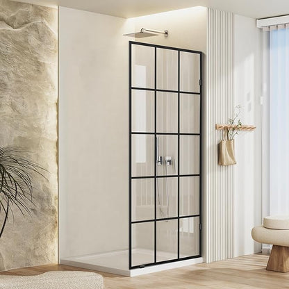Bathroom Shower Door 37" W x 78.75" H, Frameless Fixed 3/8" Thick Clear - Image 4