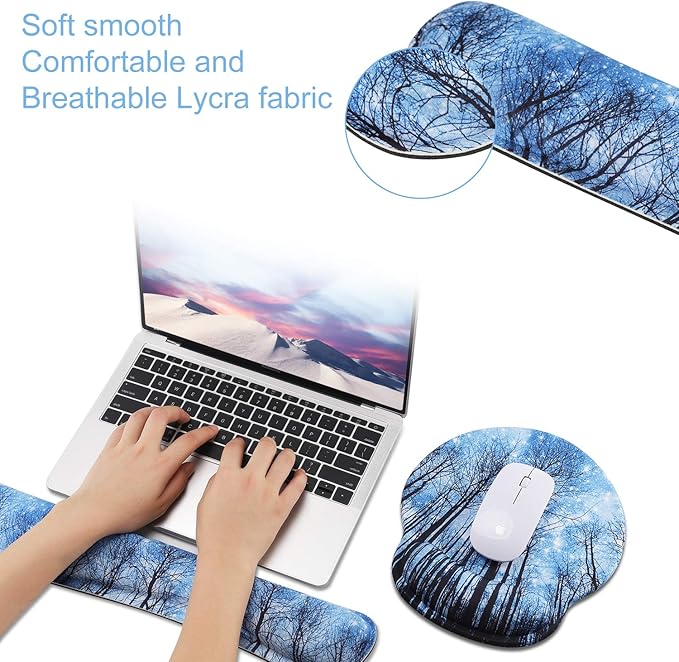 Mouse Pad Keyboard Wrist Rest, Gel Non Slip Rubber Wrist Support Rest Mouse Pad - Image 2