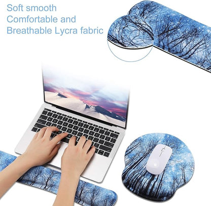 Mouse Pad Keyboard Wrist Rest, Gel Non Slip Rubber Wrist Support Rest Mouse Pad - Image 2