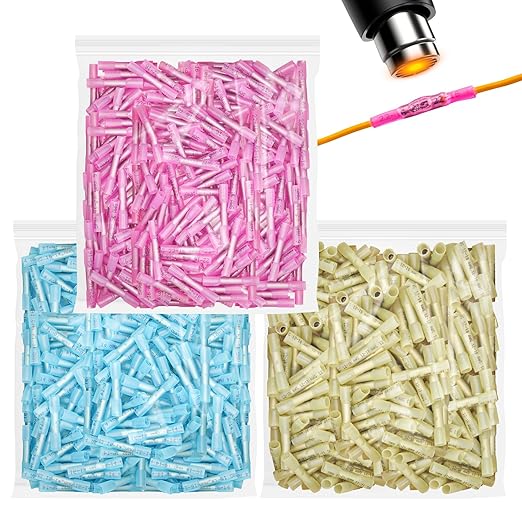 1500 PCS Heat Shrink Butt Connectors, 16-14 AWG 22-16 AWG 12-10 AWG Waterproof by Unknown