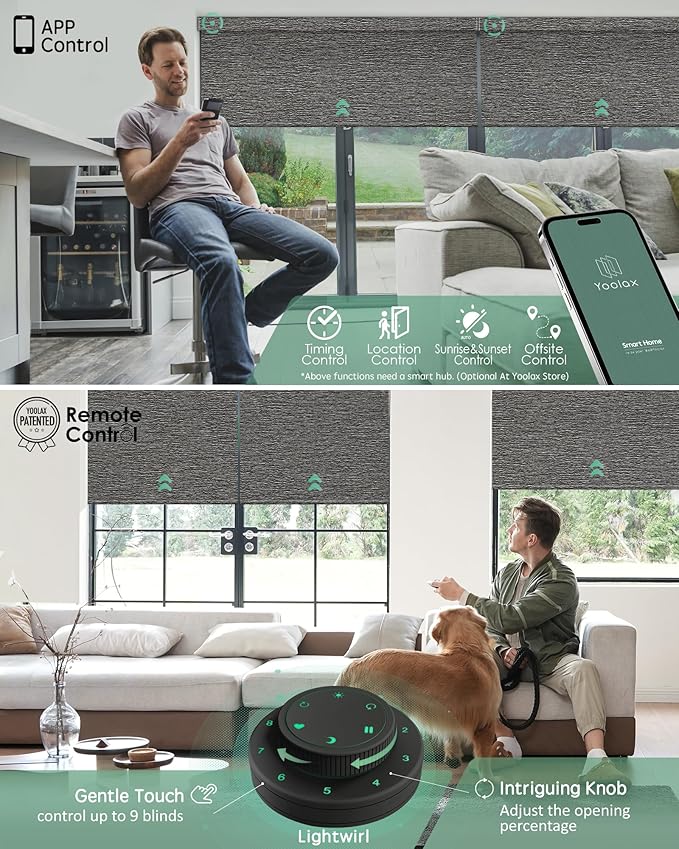 Yoolax Motorized Blinds with Remote, Smart Blinds - Image 3
