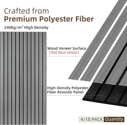 TO-TH Wood-Look Acoustic Wall Panels, 10 Pack 47.2” x 23.6” Sound Panels - Image 2