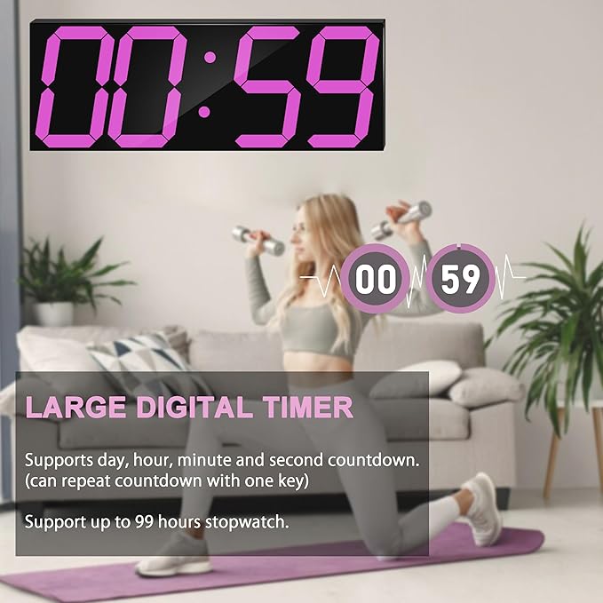 CHKOSDA LED Large Digital Wall Clock, Oversize Wall Clock - Image 4