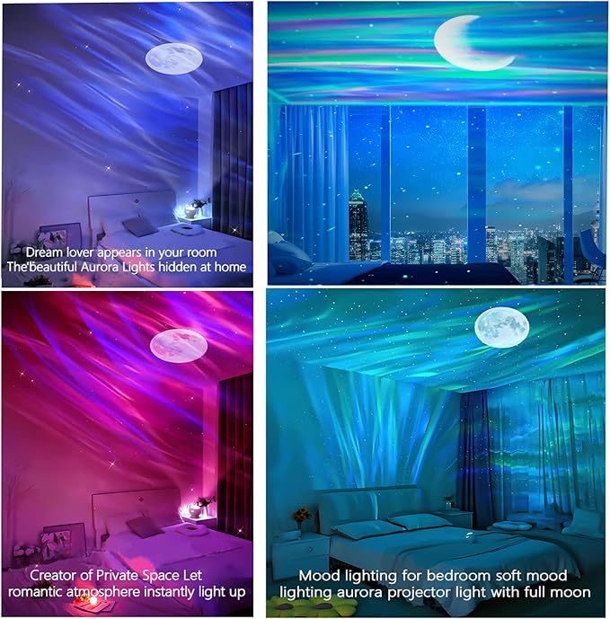 Aurora Northern Lights Projector: 60+ Light Effects White Noise Stars Sky Moon - Image 6