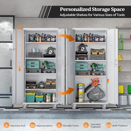 VINGLI 72'' Tall Garage Storage Cabinet, Metal Storage Cabinet - Image 4