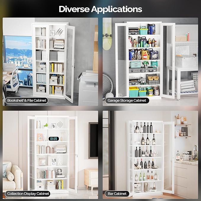 VINGLI Lockable Display Cabinet - Image 7
