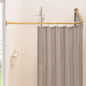 L Shaped Corner Shower Curtain Rod, [23.6"-52"] x [23.6"-52"] Heavy Duty 90 Degree Adjustable Shower Pole for Bathroom, Bathtub & Outdoor with 12 Hooks & Ceiling Support - Gold