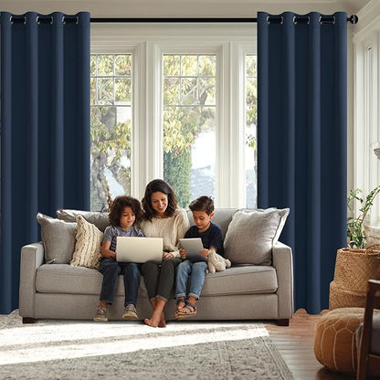 JIUZHEN Navy Blackout Curtains for Bedroom - Image 3