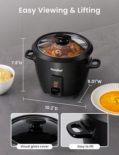 COMFEE' Rice Cooker, 6-Cup Cooked/3-Cup Uncooked, Removable Non-Stick Bowl - Image 4