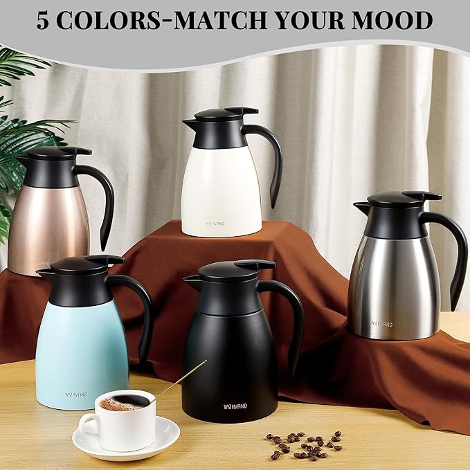 34 Oz Thermal Coffee Carafe, Stainless Steel Insulated Vacuum coffee crafts to - Image 5