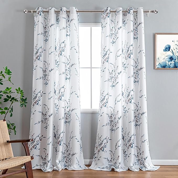 MYSKY HOME Floral Curtains 108 Inches Long - Image 2