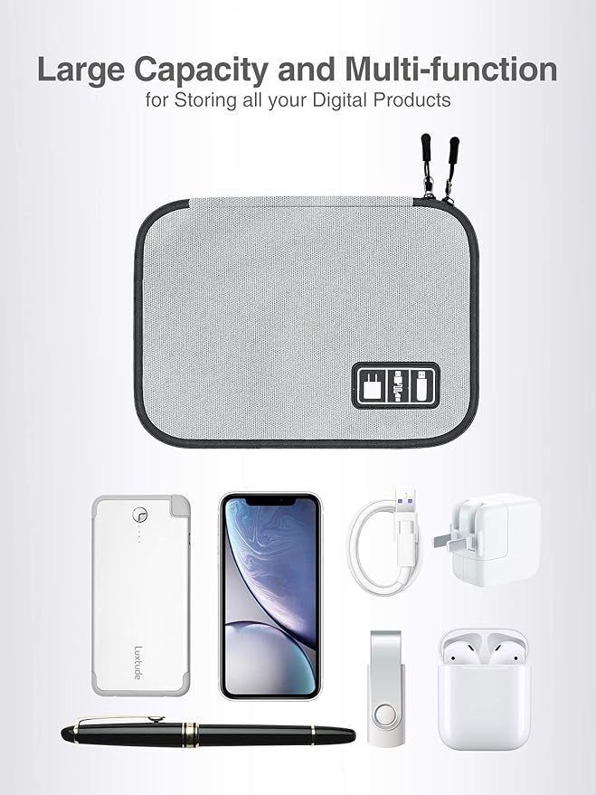 Luxtude Cord Organizer Travel, Flat Cable Organizer Bag, Portable Electronics - Image 4
