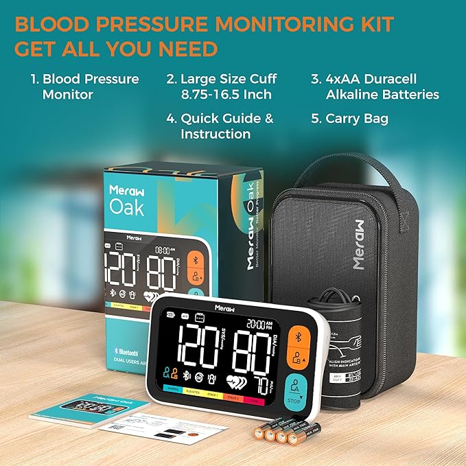 Meraw Blood Pressure Cuff Automatic Arm, Blood Pressure Monitor Home Use - Image 6