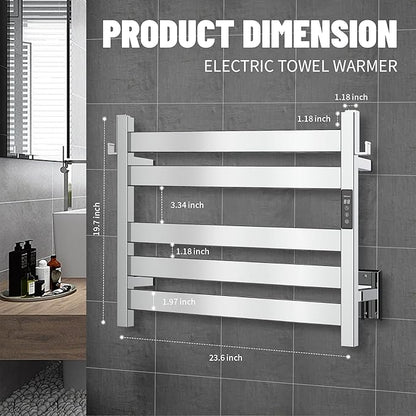 K&KALONZO Towel Warmer for Bathroom, Wall-Mounted 5-Bar Heated Towel Rack - Image 6