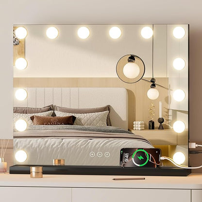 Vanity Mirror with Lights Lighted Makeup Mirror with Dimmable LED Bulbs by NUSVAN