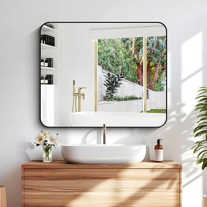 30" x 36"Bathroom Mirror, Matte Black Wall Mirror - Image 3